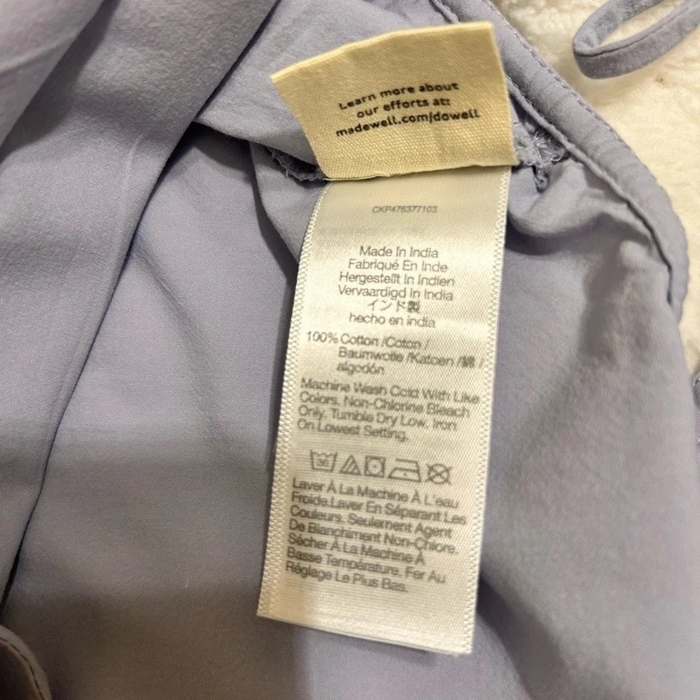 Madewell Boxy Puff Sleeve Blouse in Purple Size:XXS